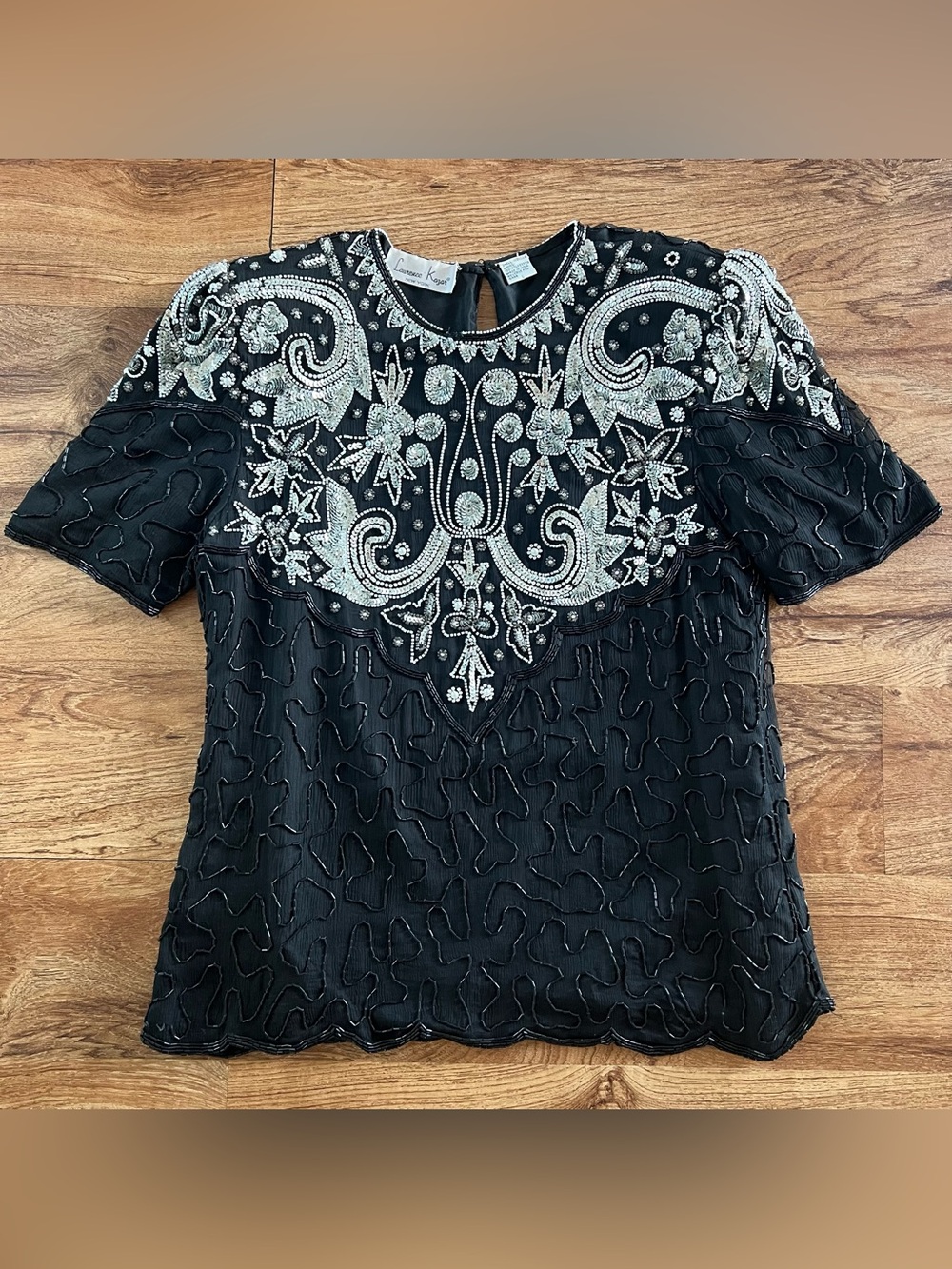 Vintage Laurence Kazar Beaded Sequin Top